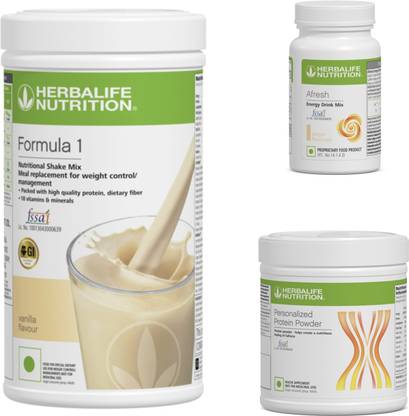 HERBALIFE Formula1 Vanila shake 500g Protine 200g & Afresh Energy Drink Mix Ginger 50g Plant-Based Protein