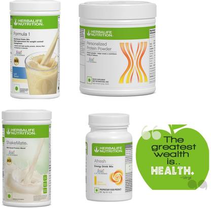 Herbalife Nutrition WEIGHT LOSS COMBO KULFI F1 SHAKE,PROTEIN200GM,LEMON AFRESH AND SHAKEMATE KULFI-LEMON Powder
