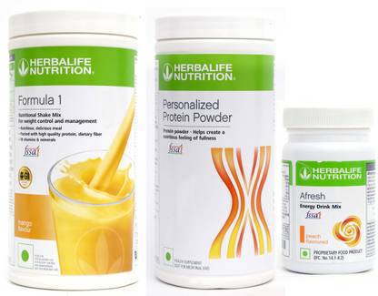 HERBALIFE FORMULA-1SHAKE MANGO-500GM+PP-400GM+AFRESH PEACH-50 GM Whey Protein