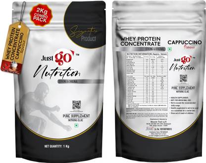 just go nutrition Whey Protein Isolate Powder | 27g protein | (1KG pack of 2) Whey Protein