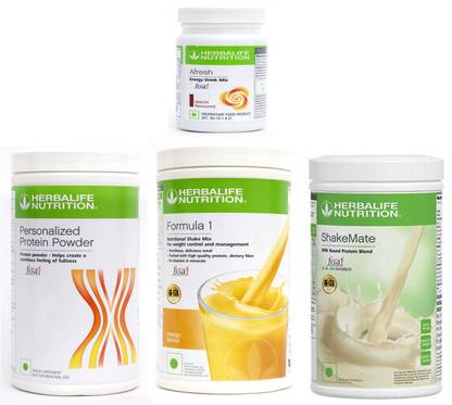 Herbalife Nutrition FORMULA-1SHAKE MANGO-500GM+PP-400GM+AFRESH ELACHI-50GM+SHAKEMATE -500 GM Plant-Based Protein