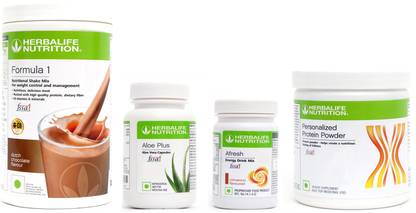 HERBALIFE Formula 1 Shake Chocolate +Aloe Plus Tablet+ Protein Powder+ Afresh Cinnamon Protein Shake