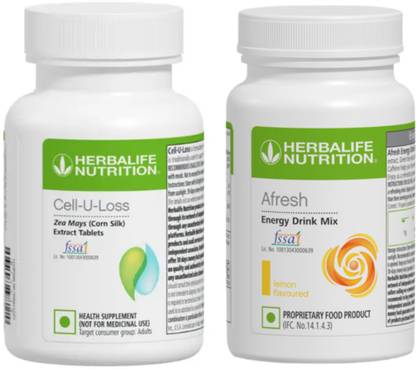 Herbalife Afresh ( Lemon + Cell U Loss ) Tablets Pack of 2 Nutrition Bars