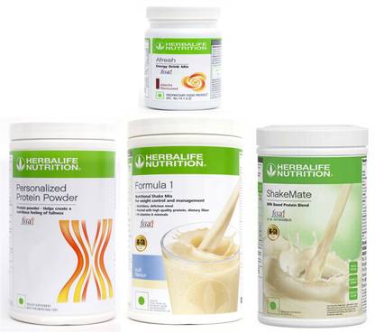 HERBALIFE Formula 1 Shake Kulfi-500 +Protein Powder-200+Afresh-Elachi+ Shake Mate - Protein Shake