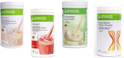 HERBALIFE FORMULA-1SHAKE VANILLA-500+STRAWBERRY-500+PP-400+SHAKEMATE-500G Whey Protein