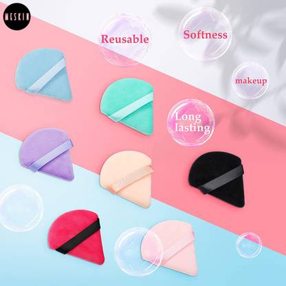 Meskin Triangle Makeup Sponge Puffs for Women – Dual-Use for Dry & Wet Application
