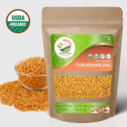 Simply Jaivik Organic Toor/Arhar Dal (Split) (USDA Organic Certified Tur Dal High Protein | Rich In Iron | Good Dose of Fiber)