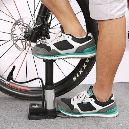 ALPHABITA Portable Mini Bike Pump/Bicycle Air Pump Foot Activated Mini Floor Cycle Pump Motorcycle, Bicycle, Car, Football Pump Pump