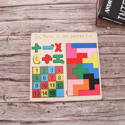 JUBLYN Tic Tac Toe Nine-Square Three-In-One Puzzle Building Blocks Early Education Toy