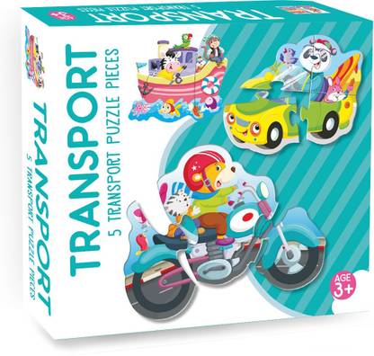 HELLO FRIEND Transport Puzzle Boxes for Beginners Children's Jigsaw Puzzle for 4+ Year Old (Multicolour, Size 460 X 370 mm)
