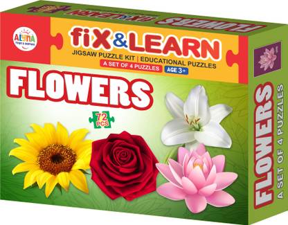 Alyna Fix&Learn Flowers set of 4 Puzzle total 72 pc
