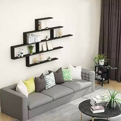 Sparklewood Wooden New Shelf Showcase Design Decorative Your Living Room and Bedroom MDF (Medium Density Fiber) Wall Shelf