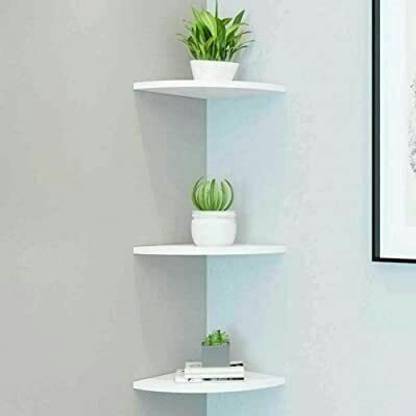 Golden Art Handicrafts CORNER MDF (Medium Density Fiber) Wall Shelf