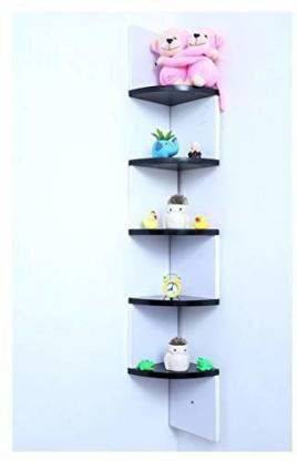 Wroughimpex Wall Mount Corner Engineered Wood Display Unit