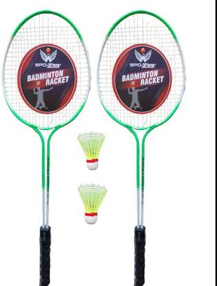 MegaPlay MULTI 123# Badminton RACQUET SET OF 2 With 2 Shuttlecock Multicolor Strung Badminton Racquet