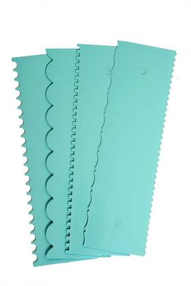 RABBONIX Plastic Tall Cake Scraper For Icing And Decoration 10 inch X 2.6 inch Sky Blue Baking Smoother & Polisher