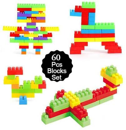 Mopslik 60 Pc Building Blocks Construction Blocks Play Set