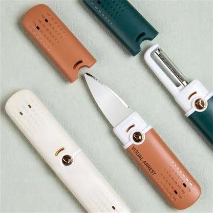 SeaRegal 2 in 1 Peeler with Knife Stainless Steel Knife Vegetable Fruit Peeler for Travel Straight, Y Shaped Peeler Set