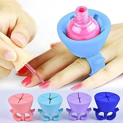 HRUNIQUE Wearable Nail Polish Bottle Display Silicone Round Holder Stand nail polish holder Vanity Box