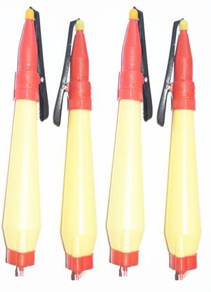 oramsa Four (4) Outliner Dry Rangoli Colour Pen ,Double Outlet for Single Out line and Back 5 Outlets for 5 Lines Drawing. Rangoli Stencil