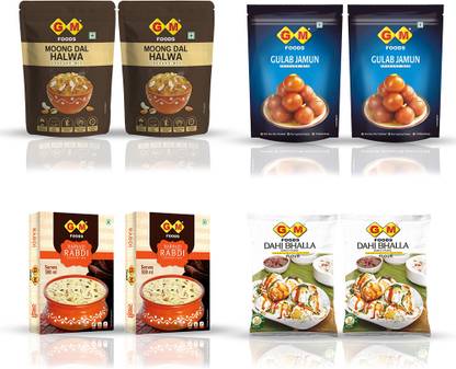 GM FOODS DessertCombo(MoongHalwax2,GulabJamunx2,Marwadix2,DahiBhallax2,MeethiSonthx2) 2 kg