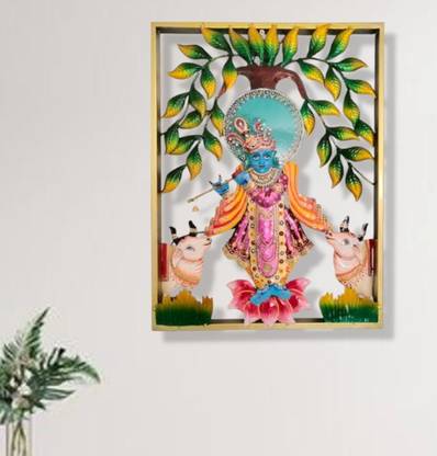 ShrinathJi LED Decor Traditional Deity Framed Religious 3D Embellished 65 cm Handicraft & Artifact Showpiece
