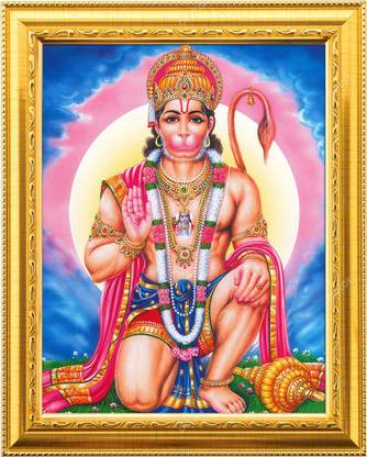 NDFRAME Hanuman ji /Bajrangbali photo frame Laminated (9.5x11.5inches) Religious Frame