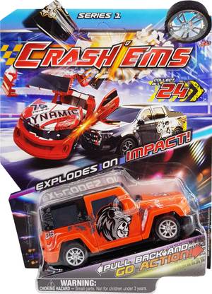 Crash'ems Trail Blazer Pull Back Vehicle, Explodes on Impact, for kids 3 Years and Above
