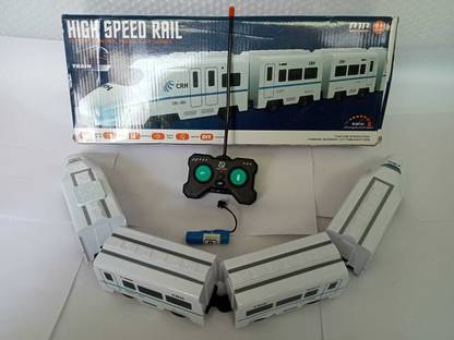 Kmc kidoz Remote Control Rechargeable High Speed Bullet Train Set with LED Light Rail
