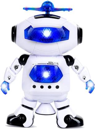 STORE C7 Dancing & Singing robot with LED Light 360°rotating robot toys multi colours