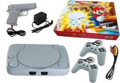Amber Super 8bit Tv Video Game System with Conrollers & Laser Gun Tv Video Game System with Mario/Contra Handheld Gaming Console