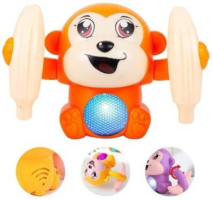 Xcillince Toys Dancing Rolling Monkey Musical Toy For Kids(Multicolour)_A22