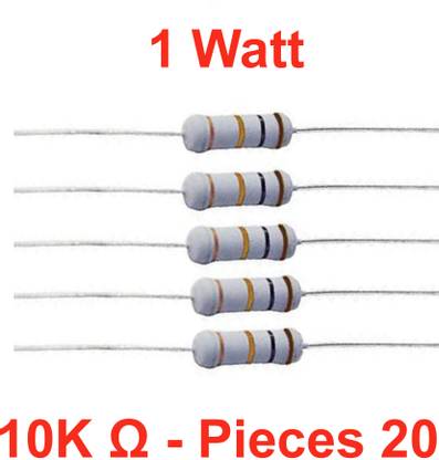 ELPH 20 pieces of 10K Ohm_1WATT Resistance Fixed Resistor