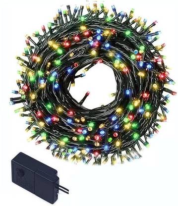 SUJ 98 LEDs 30 m Multicolor Color Changing, Flickering, Steady Bell Rice Lights