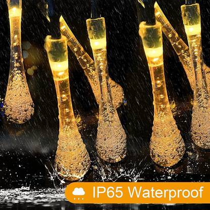 CEELIGHT Water Drop LED String Lights - 20 Feet Fairy Lights with 20 LED Bulb Pendants Ceiling Lamp
