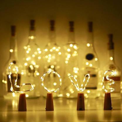 COMBO 4 quantity bottle cork led string lights 2 meter 20 led warm white 20 LEDs 1.98 m White Steady Bottle Rice Lights