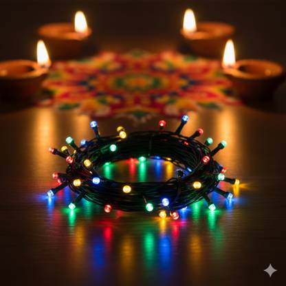 ERHIndia 50 LEDs 13 m Multicolor Steady String Rice Lights  (Pack of 1)