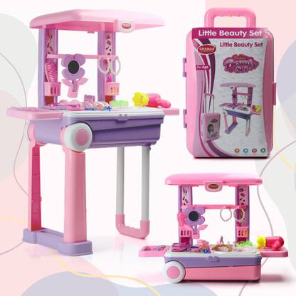 333MART Beauty Set Trolley for Kids with 25 Pieces Make Up Set (Beauty Set Trolley)