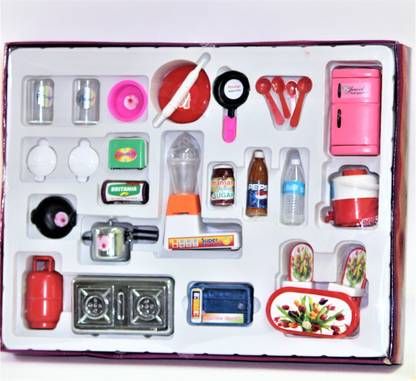 Alaski Kitchen Set Role Play Toy for Kids with Free Fisbee