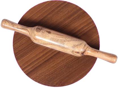 RS HOME KITCHENWARE Wooden Chakla Belen 10 inch Rolling Pin & Board