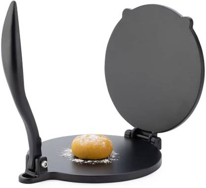 TRK HUB Aluminium Puri Press Papad Maker Chapati Press Tortilla Maker(6.5 INCH, BLACK) Roti and Khakra Maker
