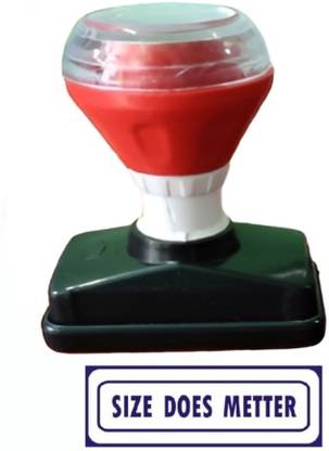 madhufashion Size does matter stamp for office (4*2) blue Pre inking stamp