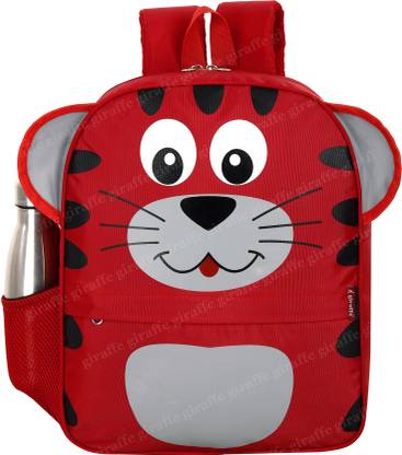 Giraffe Cat 16Ltr 14×12 inch Nursery(LKG/UKG/1st std)Waterproof (Red,Blue,Orange,yellow) Waterproof School Bag