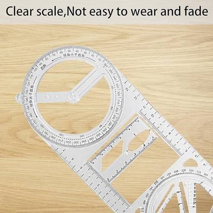 QBLYN Multifunctional Geometric Ruler Multifunctional Student Math Ruler Ruler