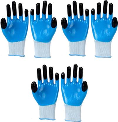 RBGIIT Women 3 Hand Gloves for Dishwashing Gardening Industrial Agricultural Carwash Wet and Dry Disposable Glove Set