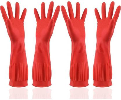RBGIIT 14 Inch Elbow Length Dishwashing Industrial Gardening Cleaning Hand Gloves Wet and Dry Glove Set