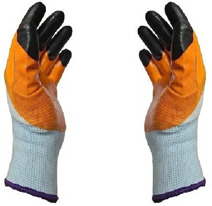 Bs Spy Heavy Duty Reusable Gloves For Workers, Safety Industrial (Combo of 2) Nylon  Safety Gloves