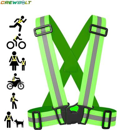 Crewbolt High Visibility Safety Reflective Vest Belt Jacket Night Cycling 2inch Reflector Safety Jacket