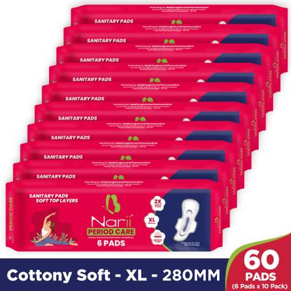 NARII Period Care XL Enrich with Neem-Safflower Sanitary Pads for Women | 280mm Sanitary Pad