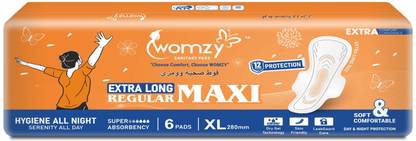 Womzy EXTRA LONG MAXI REGULAR 280MM XL SANITARY PAD Sanitary Pad